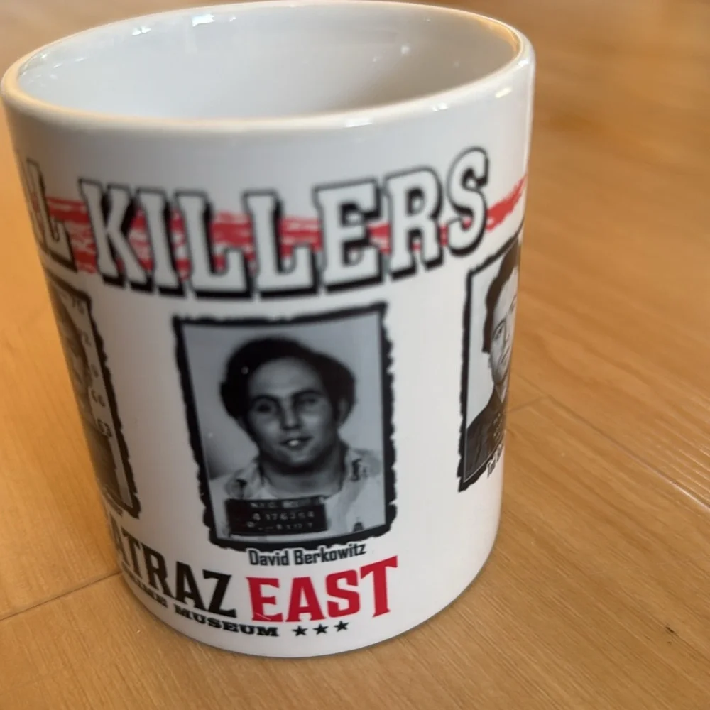 ALCATRAZ EASTS SERIAL KILLERS MUGSHOT CERAMIC COFFE MUG WHITE 10 OZ